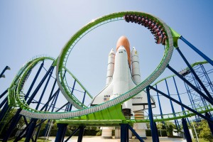 スペースワールドのスペースシャトルとジェットコースタータイタン