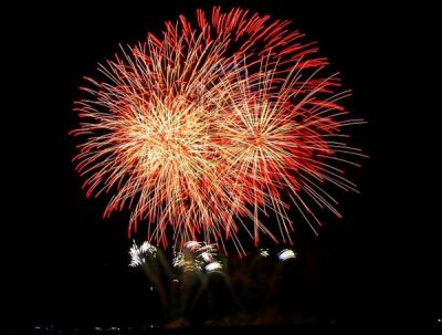 郡山カルチャーパークからの花火